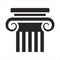 Ancient columns vector icon. Vector black column icons on white background