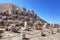 Ancient Commagene statue ruins on top of Mount Nemrut, Adiyaman, Turkey. Unesco World Heritage Site at Mount Nemrut where King Ant