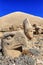 Ancient Commagene statue ruins on top of Mount Nemrut, Adiyaman, Turkey. Unesco World Heritage Site at Mount Nemrut where King Ant