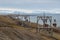 Ancient construction Taubane for coal transport, Longyearbyen