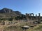 Ancient Corinth with the Temple of Apollo and Acrocorinth, Greece