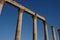 Ancient Corinthian columns in Roman city Gerasa, today Jerash, Jordan