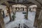 Ancient courtyard, Pati Manning,eighteen century,cultural center,Centre Estudis i Recorsos culturals,El Raval quarter, Barcelona.