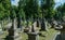 Ancient crypts and Gothic graves at the ancient Catholic cemetery