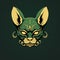 Ancient Cyprian Cat Head: Surreal Cyberpunk Iconography In Gothic Illustration