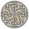 Ancient decorative dragon in celtic style, scandinavian knot-work illustration