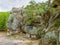 Ancient defensive rock-cave complex Dovbush Rocks, Ukraine