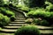 Ancient dilapidated stairs among ancient ruins in mountains