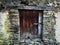 Ancient door, bricks, vintage