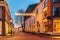 Ancient Dutch street with christmas decoration in Doesburg