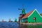 Ancient Dutch wooden windmills at the Zaanse Schans