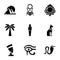 Ancient egypt icons set, simple style