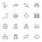 Ancient Egypt line icons set