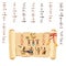 Ancient Egypt papyrus scroll cartoon vector