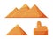 Ancient Egypt Sphinx Sand Statue and Pyramid Side View Vector Set