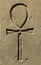Ancient egypt symbol Ankh carved on the stone