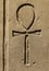 Ancient egypt symbol Ankh carved on the stone