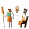 Ancient Egypt wall art or mural cartoon vector