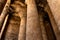 Ancient egyptian architecture ruins. hieroglyphs and columns of the Temple of Horus at Edfu, in Egypt