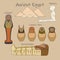 Ancient Egyptian Burial Accessories Cartoon Set with Names