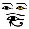 Ancient egyptian eye of Horus vector design set