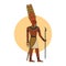 The ancient Egyptian god Amon-ra in colored isolated vector illustration.