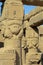 Ancient Egyptian Hathor sculptures in temple of Dendera