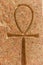 Ancient egyptian hieroglyphic symbol Ankh