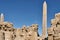 Ancient egyptian ruins with two obelisks in Luxor