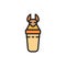 Ancient egyptian sarcophagus, Canopic jars flat color line icon.