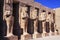 Ancient Egyptian Statues in Karnak Temple Courtyard near Luxor
