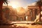 ancient egyptian temple in the desert. 3d render, AI Generated