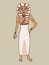 Ancient egyptian woman in casual dress vector cartoon
