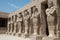 Ancient egyption statues in Luxor karnak temple