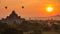 Ancient Empire Bagan Of Myanmar And Balloons On Sunrise