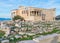 Ancient Erechtheion temple in Acropolis of Athens in Greece