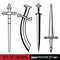 Ancient Europe weapon - set of swords. Vikings sword, sword knights crusaders, Celtic sword