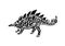 Ancient extinct jurassic hesperosaurus dinosaur vector illustration ink painted, hand drawn grunge prehistoric reptile, black