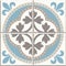 Ancient floor ceramic tiles. Victorian English floor tiling design, seamless vector pattern