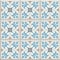 Ancient floor ceramic tiles. Victorian English floor tiling design, seamless vector pattern