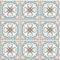 Ancient floor ceramic tiles. Victorian English floor tiling design, seamless vector pattern