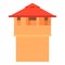 Ancient fort tower icon, cartoon style