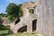 Ancient fortifications. Ruined fort. Montenegro, Herceg Novi city, view of Spanjola Fortress Spanish fortress