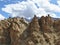 Ancient fortress on the top of the mountains in the Sarah valley in Ladakh, India.