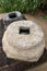 Ancient foundation stones at Sandagiri Stupa.