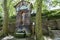 Ancient fountain in forest, Font San Roc in Olot,Catalonia,Spain.