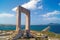 Ancient gate of Apollon temple at the island of Naxos