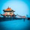 Ancient gate tower on city wall in xian