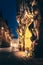 The ancient George Gate or Georgentor in the old town, Altstadt of Dresden, the capital of Saxony, at night