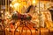 Ancient German Horse Carousel built in 1896 in Navona Square, Rome, Italy